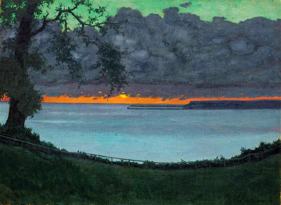 Vallotton - Coucher de soleil à Grâce, ciel orangé et vert, 1918, 6000471