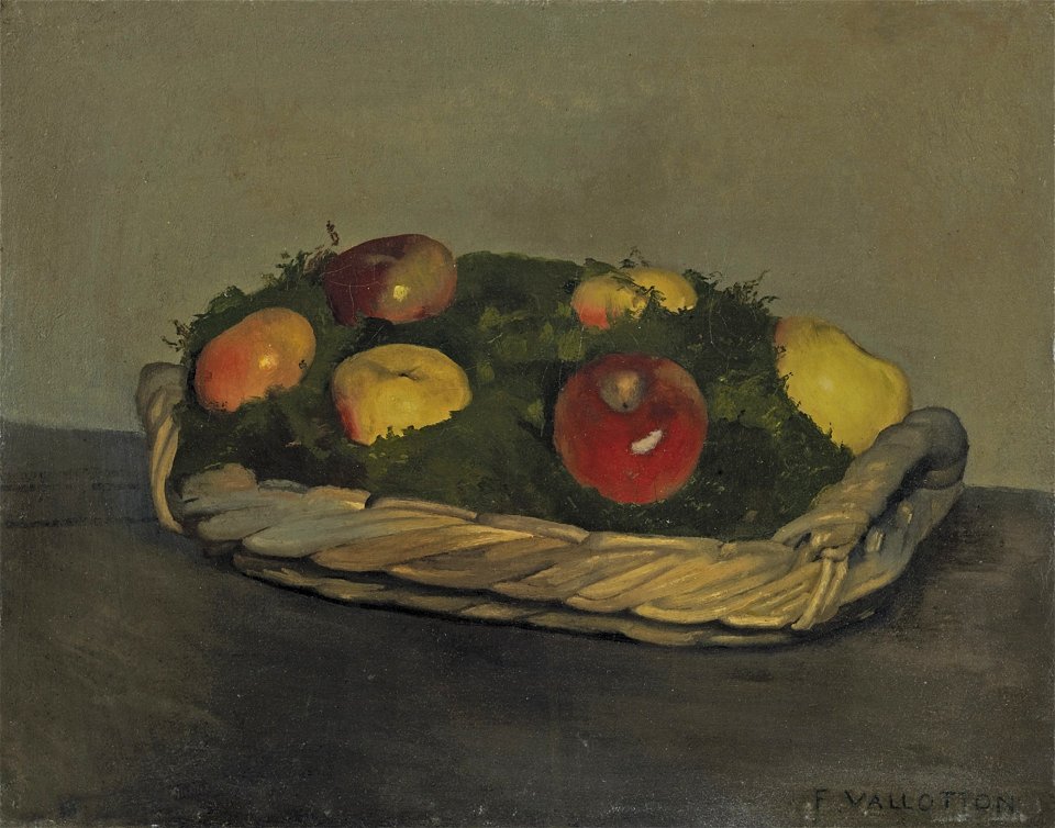 Vallotton - CORBEILLE DE POMMES ROUGES ET JAUNES, lot.16 (cropped)