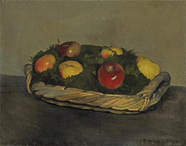 Vallotton - CORBEILLE DE POMMES ROUGES ET JAUNES, lot.16 (cropped)