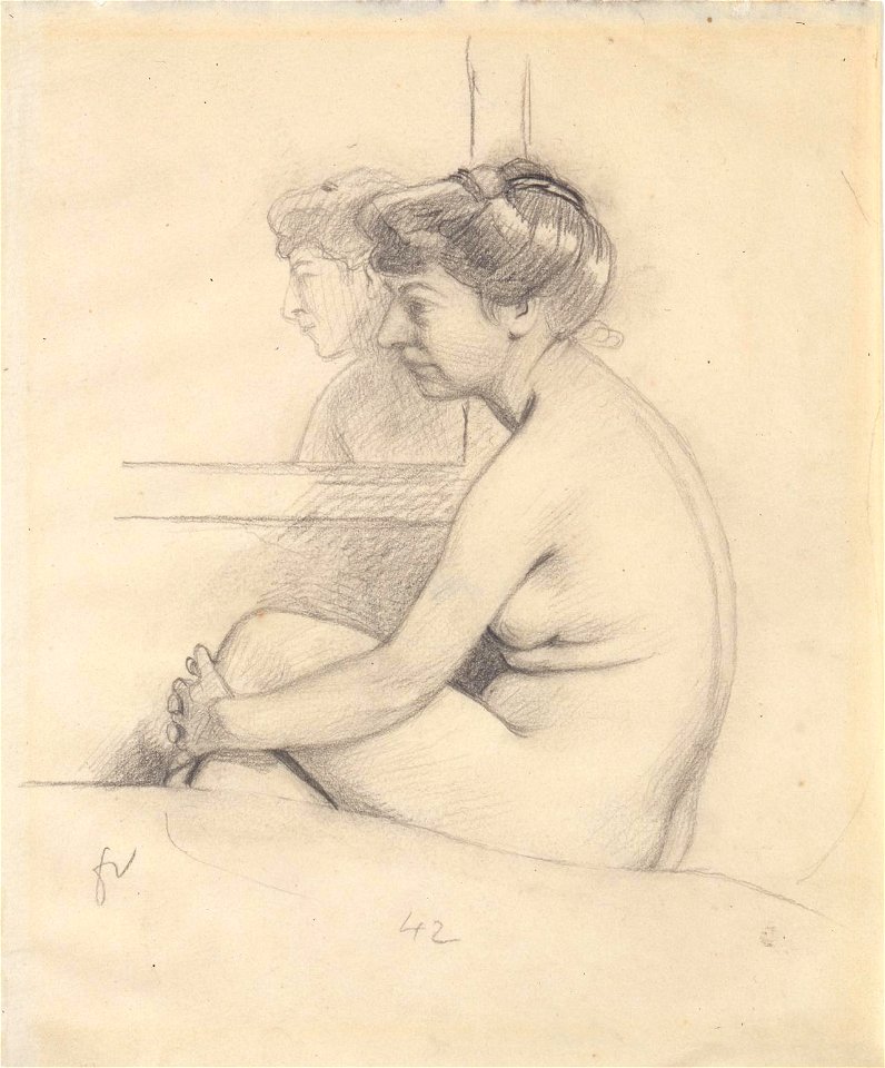Vallotton - Nu assis sur un canapé, um 1905