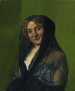 Vallotton - Jeune femme blonde voilée de noir, 1909, lot.48