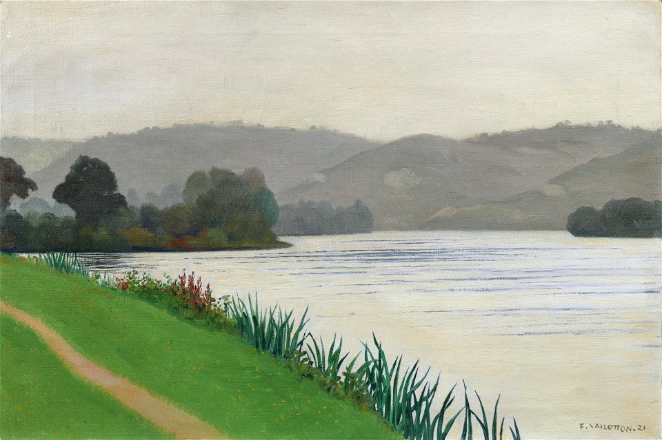 Vallotton - Bord de Seine à Tournedos, effet gris, 1921, lot.40