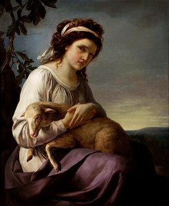 Vallain, Jeanne-Louise dite Nanine - Portrait d'une jeune femme tenant un agneau - 2010.1 - Musée Cognacq-Jay (cropped)