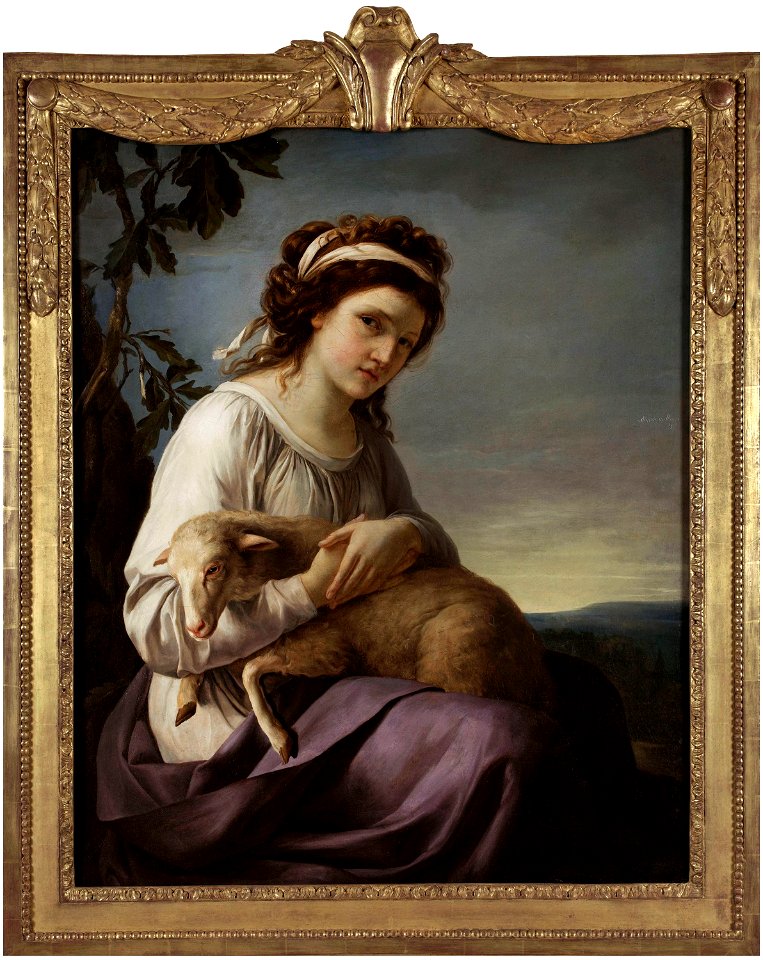 Vallain, Jeanne-Louise dite Nanine - Portrait d'une jeune femme tenant un agneau - 2010.1 - Musée Cognacq-Jay