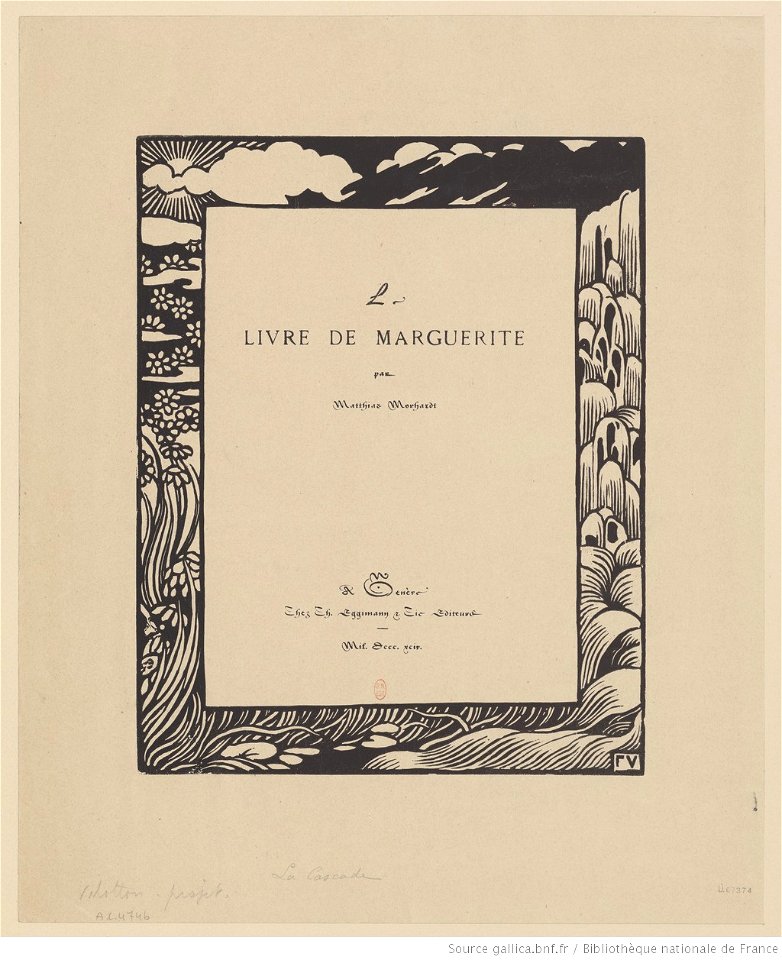 Vallotton - La cascade (encadrement des poèmes de Matthias Morhardt le livre de Marguerite)