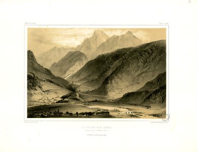 Vallée des Eaux-Bonnes (vue prise au dessus du Bourg de Laruns) (Basses-Pyrénées-Vallée d'Ossau) - Fonds Ancely - B315556101 A GORSE 9 007