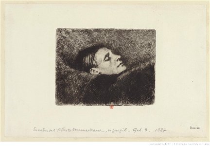Vallotton - La mère de l'artiste sommeillant, de profil (2eme état), btv1b6951577t