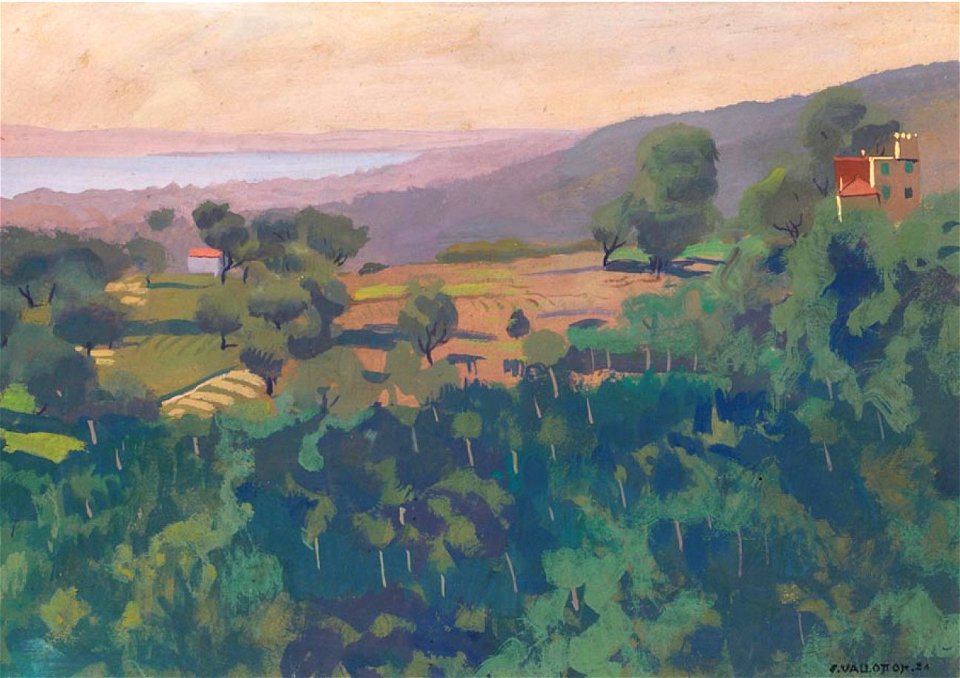 Vallotton - COLLINE AU-DESSUS DE CAGNES, LE MATIN, lot.53 (cropped)