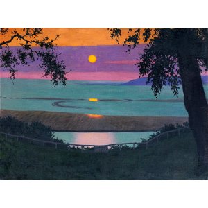 Vallotton - COUCHER DE SOLEIL À GRÂCE, CIEL ORANGÉ ET VIOLET, 1918, lot.19