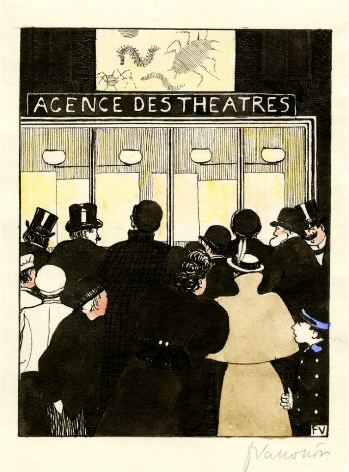 Vallotton - Les Affiches lumineuses. Dessin pour « Les Rassemblements », 18951902-1903, Inv. 2013-019