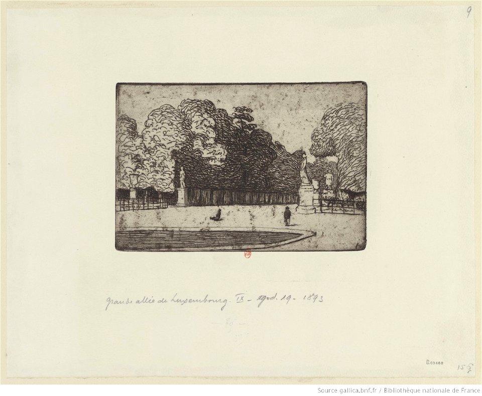 Vallotton - Grande allée du Luxembourg Douze vues de Paris (pl. IX), btv1b6951592h