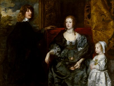 Van Dyck - Algernon Percy, 10th Earl of Northumberland (1602-1668) his First Wife Lady Anne Cecil (d.1637), and their Daughter, Lady Catherine Percy (1630-1638), circa 1633 - 1635