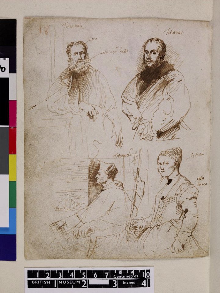 Van Dyck - 1957,1214.207.104, Verso Four portraits, after Titian; including one of a cardinal, and another of a woman