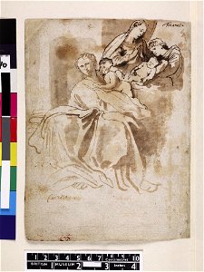 Van Dyck - 1957,1214.207.5, Verso Holy Family, after Titian and Virgin and Child, after Carracci