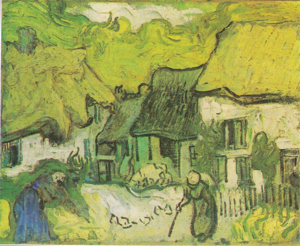 Van Gogh - Bauernhäuser in Jorgus mit Figuren
