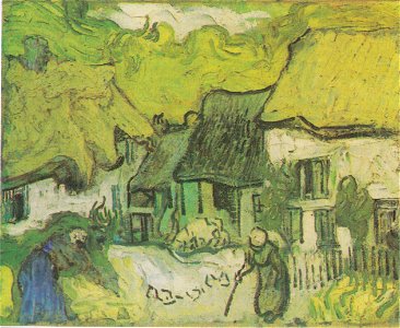 Van Gogh - Bauernhäuser in Jorgus mit Figuren