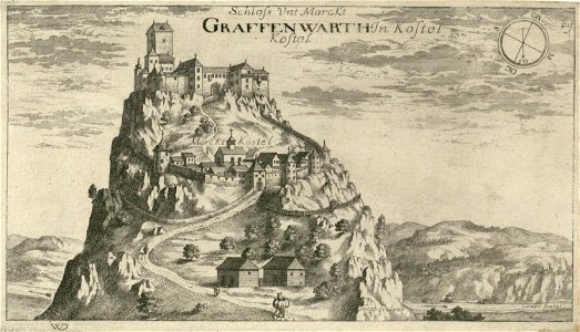 Valvasor - Grad in mesto Kostel