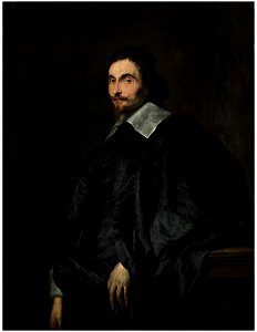 Van Dyck - Portrait of a gentleman, traditionally called a Senator of Antwerp, half-length, leaning on a plinth