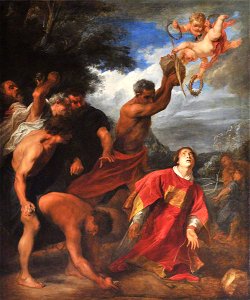 Van Dyck - The Stoning of Saint Stephen, 1623-1625. Free illustration for personal and commercial use.