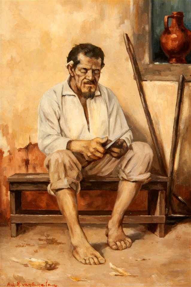 Van Emelen, Adrien Henri Vital - Caipira Preparando Cigarro de Fumo e Palha (cropped)