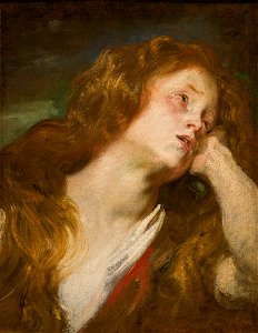 Van Dyck - YOUNG WOMAN RESTING HER HEAD ON HER HAND (PROBABLY THE PENITENT MAGDALENE)
