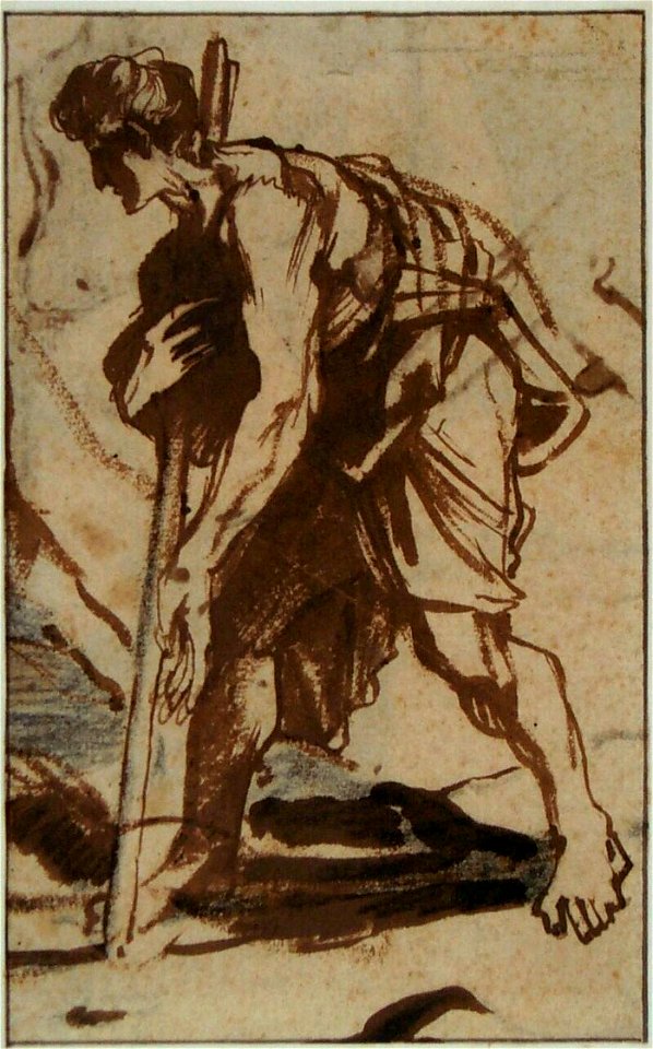 Van Dyck - Young Man Leaning On a Staff, MB 5022 recto (PK)