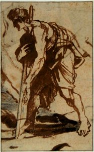 Van Dyck - Young Man Leaning On a Staff, MB 5022 recto (PK)