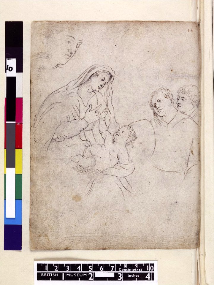 Van Dyck - 1957,1214.207.11, Verso Virgin and Child, with saints Pen and brown ink, over black chalk