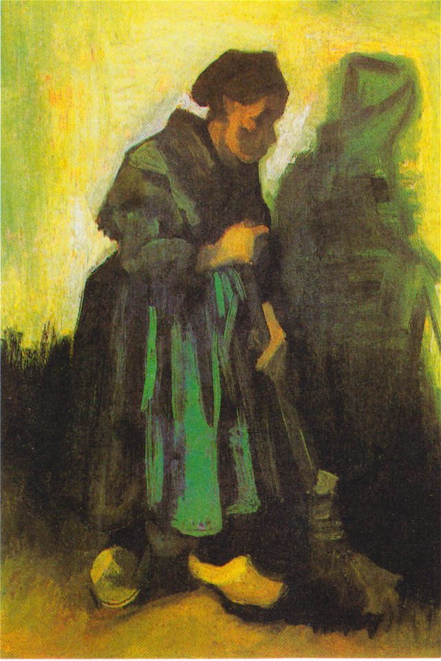Van Gogh - Bäuerin, den Flur fegend