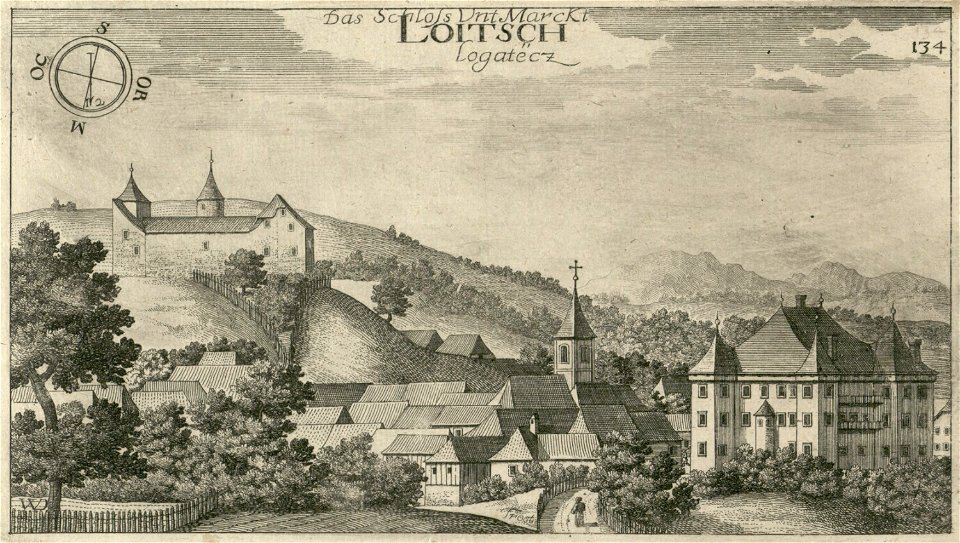 Valvasor - Grad in mesto Logatec