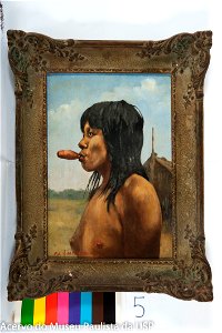 Van Emelen, Adrien Henri Vital - Índia Carajá Fumando o Cachimbo Feito da Fruta do Raricocó