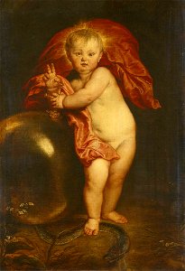 Van Dyck - Der Jesusknabe, auf die Schlange tretend, Gal.-Nr. 1025. Free illustration for personal and commercial use.