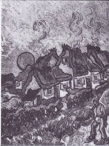 Van Gogh - Bauernhäuser bei Sonnenuntergang (Erinnerung an den Norden)
