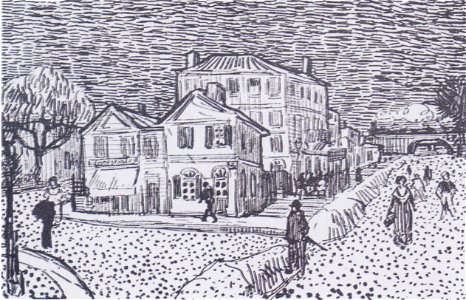 Van Gogh - Das gelbe Haus (Vincents Haus). Free illustration for personal and commercial use.