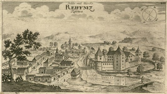 Valvasor - Mesto in Grad Ribnica