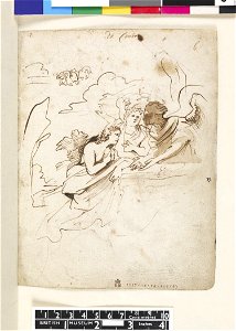 Van Dyck - 1957,1214.207.6, The arma christi shown to the holy Magdalene by two angels, after Guercino (Vatican), leaf from the Italian Sketchbook
