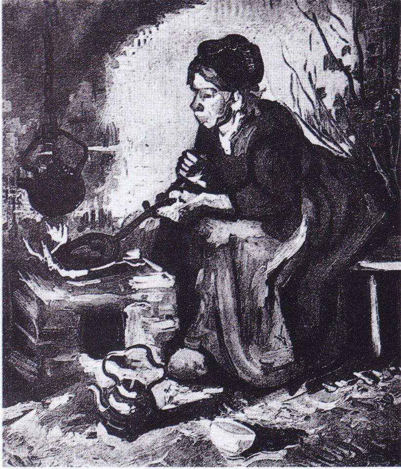 Van Gogh - Bäuerin am Herd sitzend