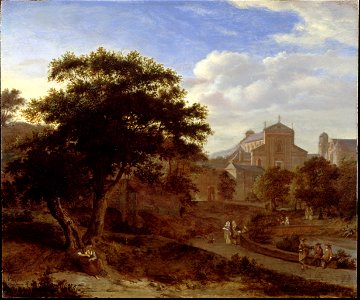 Van der Heyden, Jan - Two Churches and a Town Wall - Google Art Project