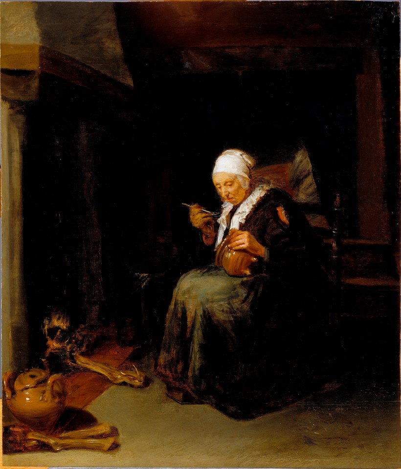 Van Brekelenkam, Quiringh - Old Woman Eating - Google Art Project