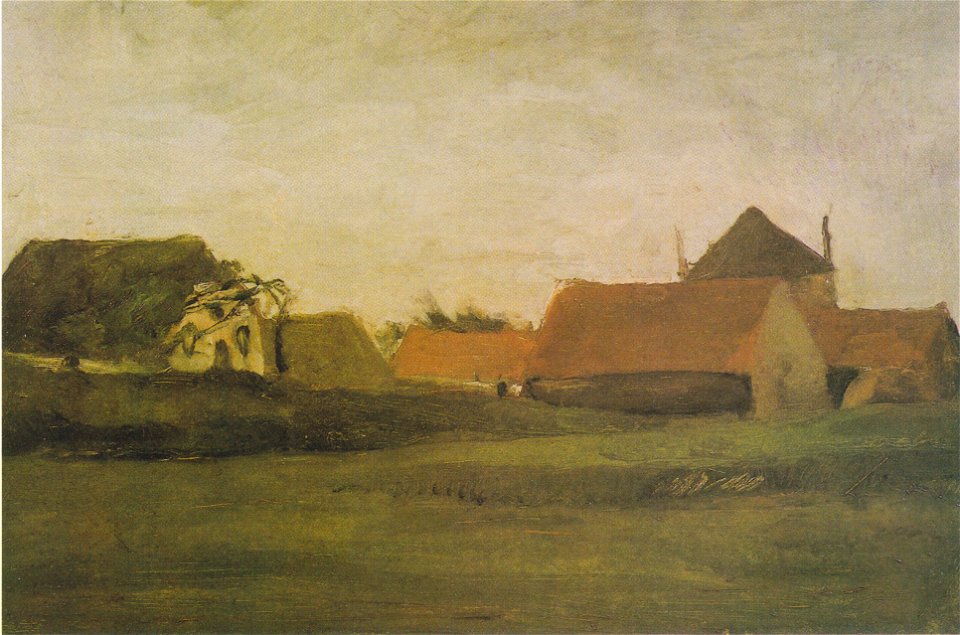 Van Gogh - Bauernhäuser in Loosduinen bei Den Haag in der Morgendämmerung
