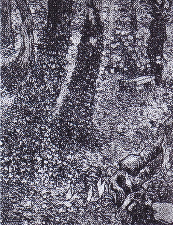 Van Gogh - Bäume mit Efeu im Garten des Hospitals Saint-Paul