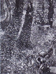 Van Gogh - Bäume mit Efeu im Garten des Hospitals Saint-Paul