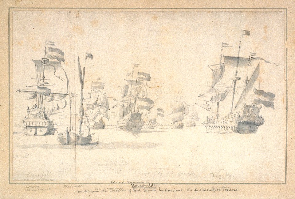 Van de Velde with the Dutch rear Squadron 29 May - 2 June 1672 RMG PW6867