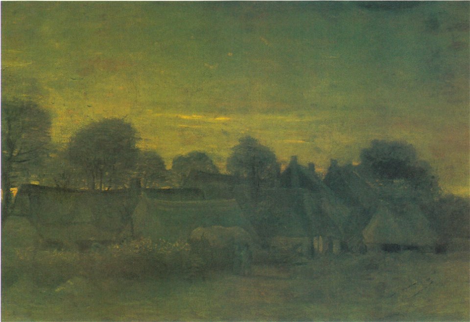 Van Gogh - Dorf bei Sonnenuntergang