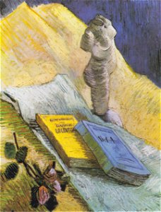 Van Gogh - Stillleben mit Gipstorso, einer Rose und zwei Romanen
