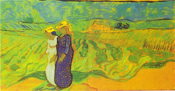 Van Gogh - Zwei Mädchen beim Spaziergang entlang der Felder