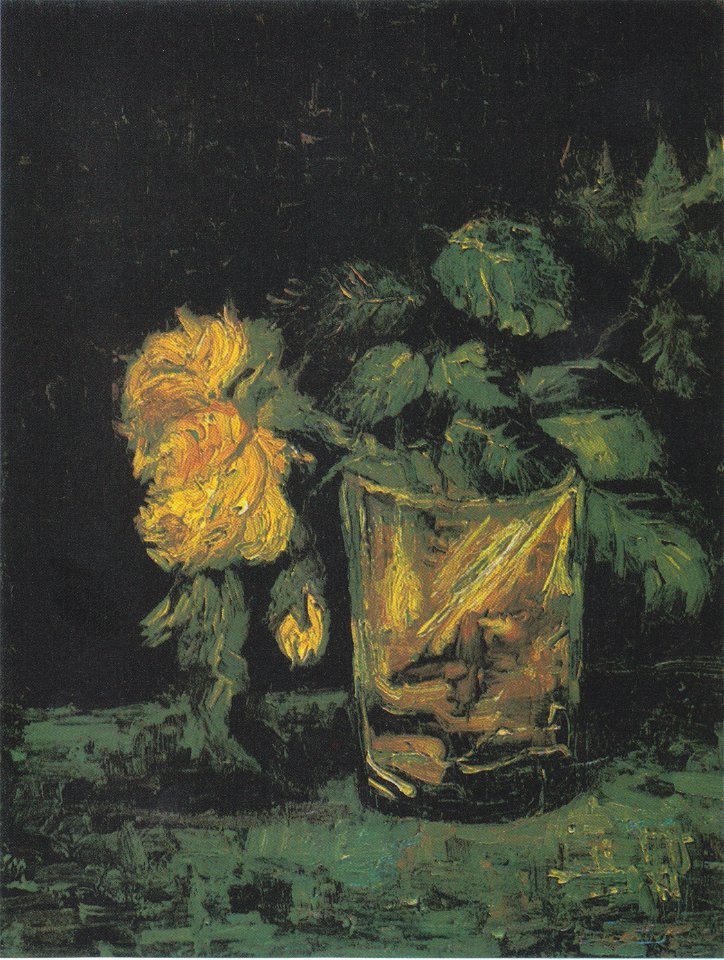 Van Gogh - Glas mit Rosen
