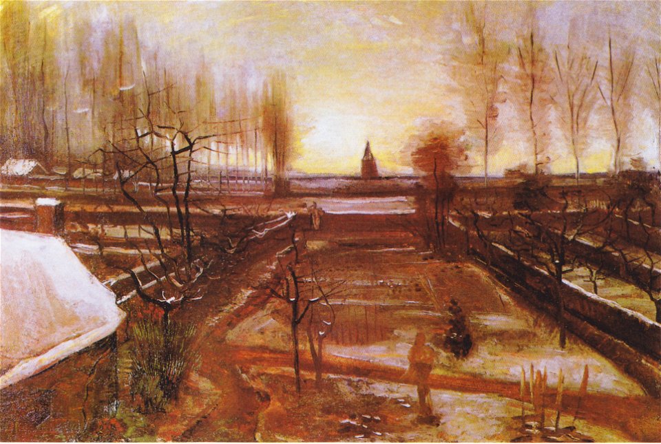 Van Gogh - Der Pfarrgarten in Nuenen im Schnee