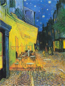 Van Gogh - Terrasse des Cafés an der Place du Forum in Arles am Abend1. Free illustration for personal and commercial use.