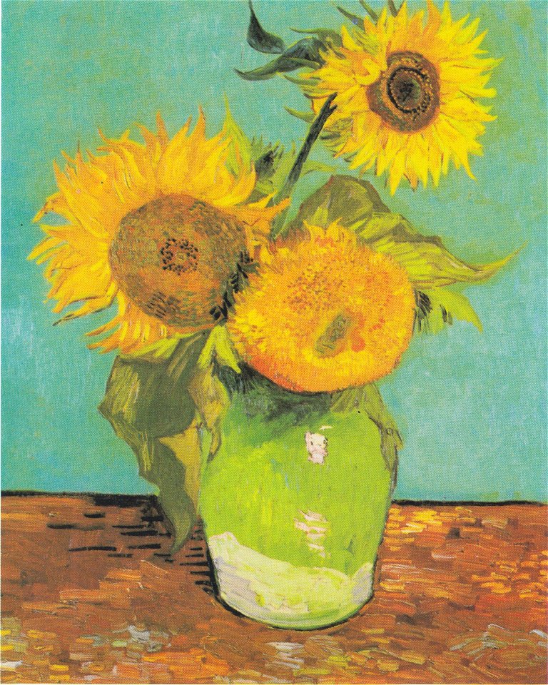 Van Gogh - Drei Sonnenblumen in einer Vase
